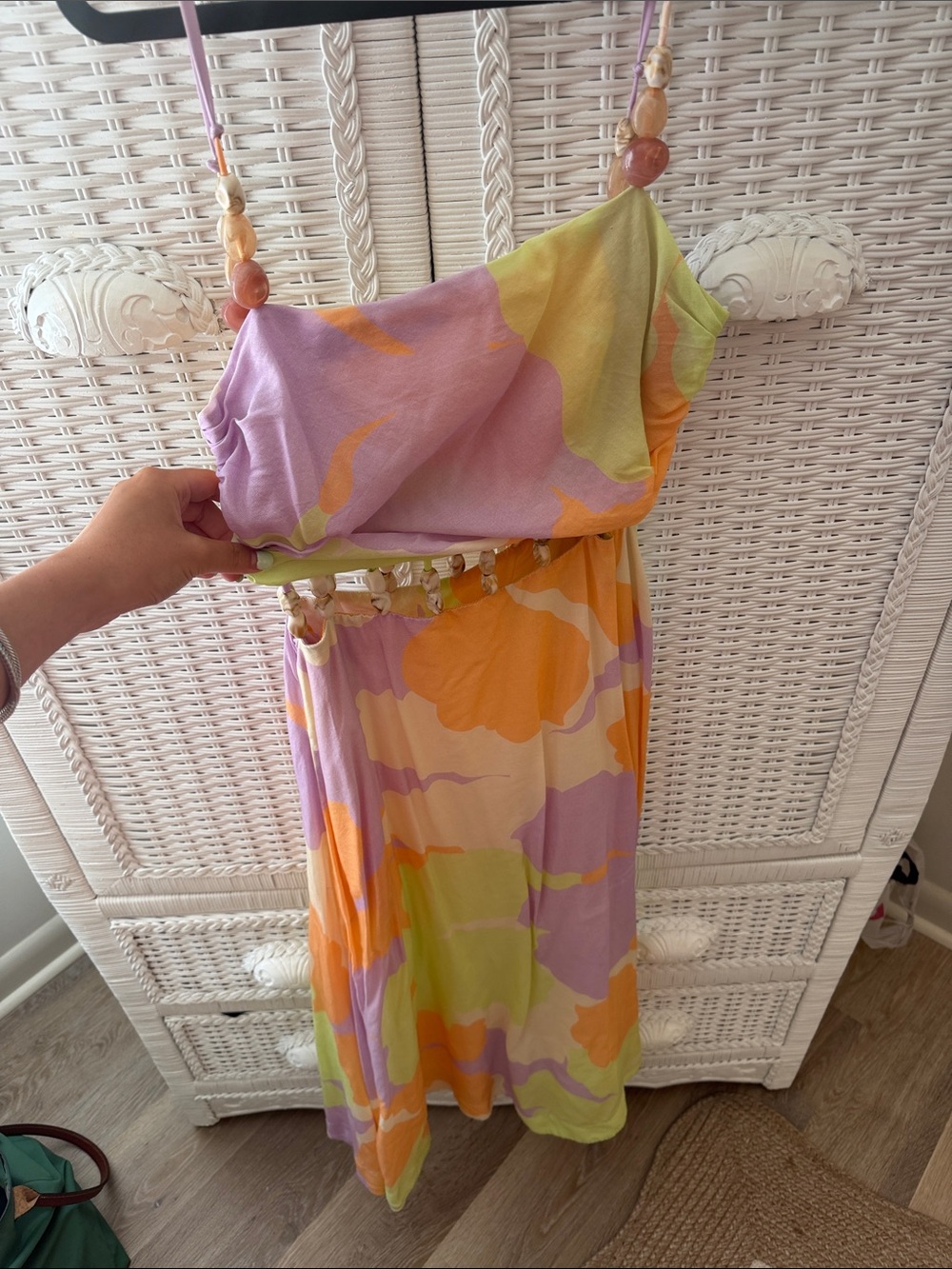 AMUR dress 6 Pastel Floral Beaded-Strap Sundress - Lavender, Orange, Lime